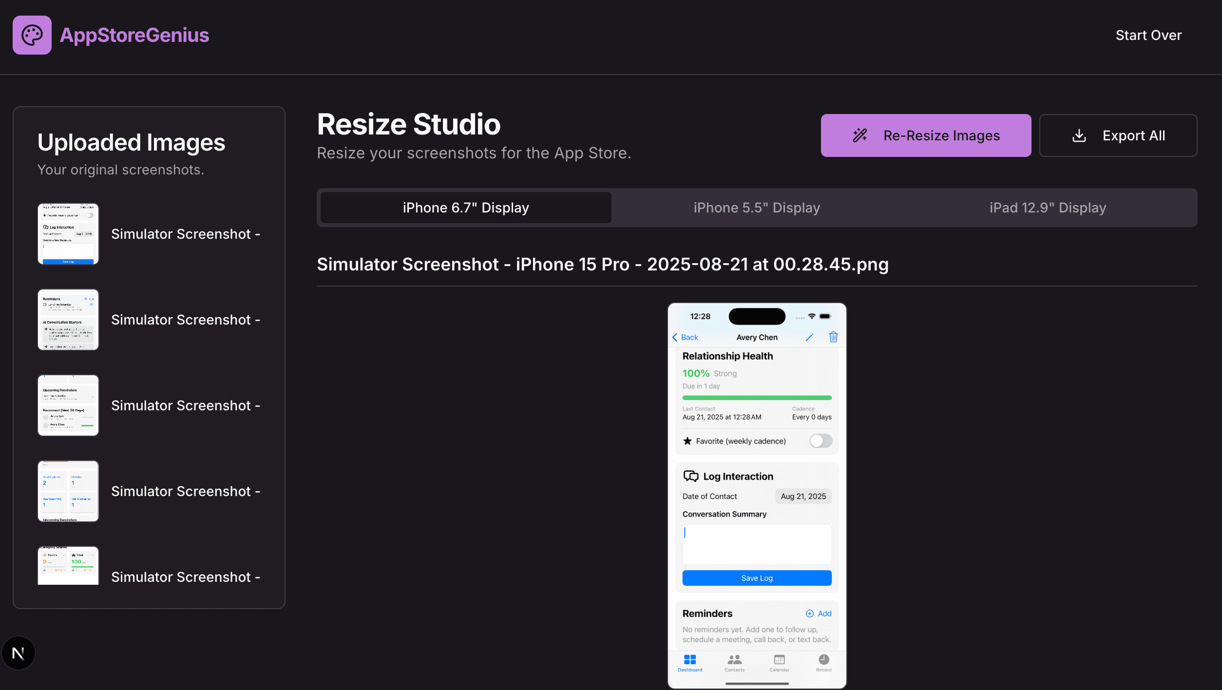App screenshot collage